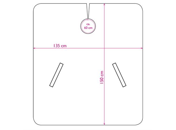 Kappe Classic rød 135x150cm (B) 