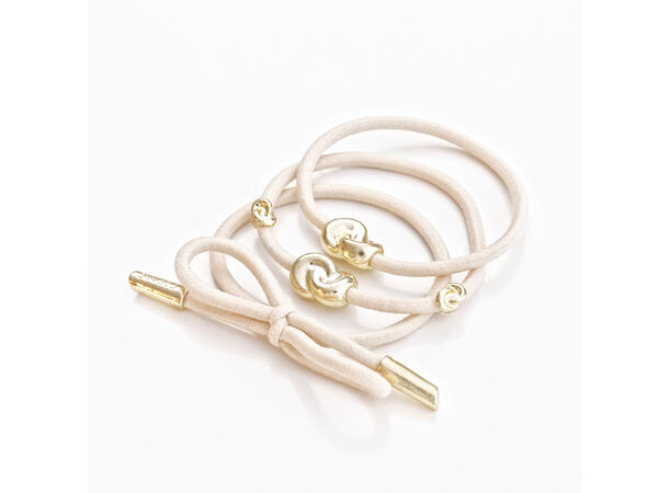 Hair Tie Metal Details 3-pack Cream CORINNE 
