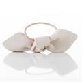Leather Bow Big Hair Tie Cream