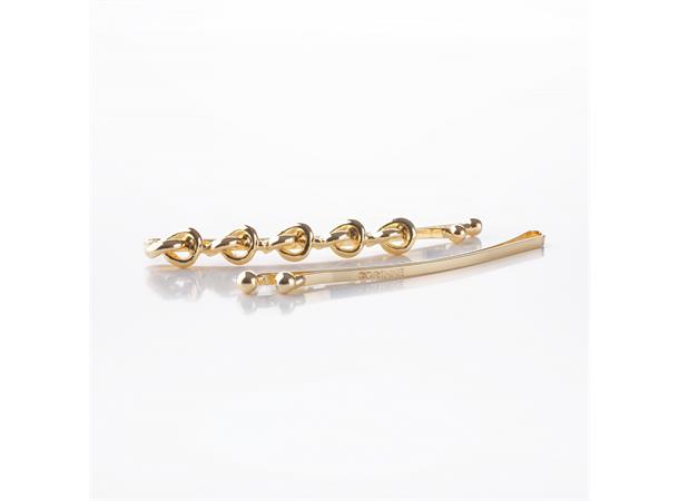 Hair Slider 5 Knots & Plain 2-pack Gold CORINNE 