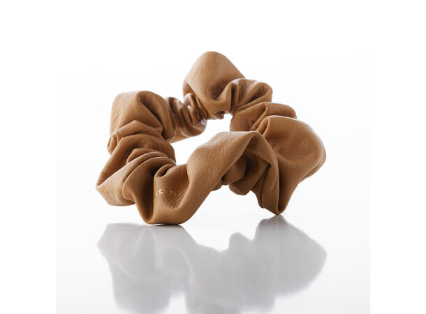 Leather Scrunchie Camel CORINNE 