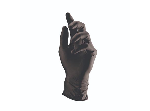 Hansker Nitril XL pudderfri SORT 100stk Ekstra Tykk 