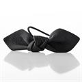 Leather Bow Big Hair Tie Black
