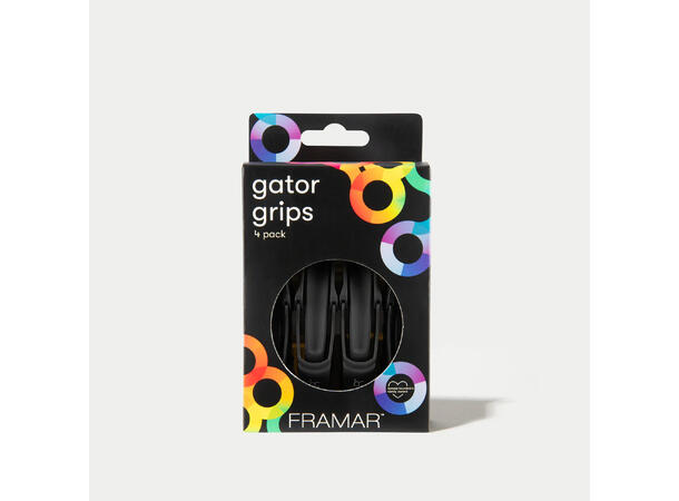 Klips Jaws Framar Sort 4stk Gator Grip Clips Black 